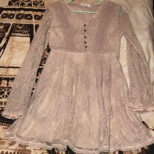 Long sleeved lace dress